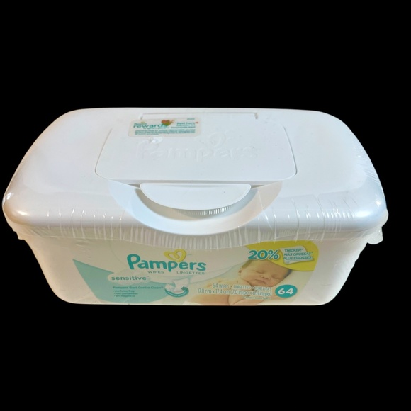 Pampers Baby 64 Wipes Pop Up Container Refillable Sensitive New SEALED Box READ - Picture 11 of 11